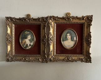 Pair of "A Cameo Creation" Framed Miniature Portraits