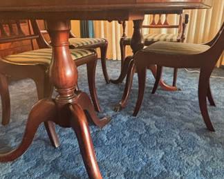 Mahogany Regency Style Dining Table and Chairs Set