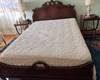 Antique Mahogany Carved full  Bed Frame