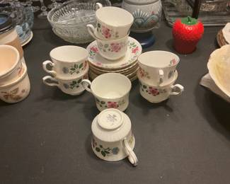 Royal Stafford "Rose Chintz" Bone China Tea Cups and Saucers