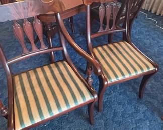 Mahogany Regency Style Dining Table and Chairs Set