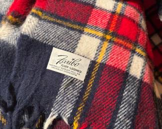 Faribo Fluff-Loomed Wool Plaid Blanket