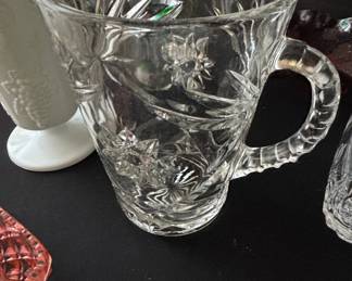 Vintage Anchor Hocking Early American Prescut (EAPC) Star of David Pitcher