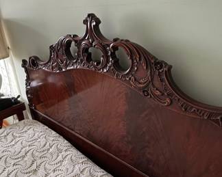 Antique Mahogany Carved full  Bed Frame