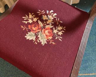 Vintage Needlepoint Upholstered Side Chair