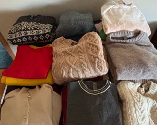 Assorted Women's Sweaters - Including Fair Isle, Cable Knit, and Cardigan Styles