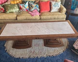 Vintage Mersman Coffee Table with Marble Top
