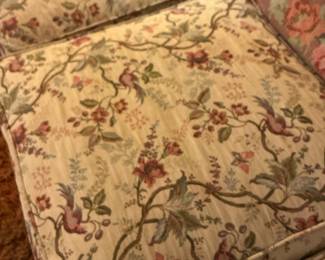 Vintage Floral Chintz Sofa with Birds