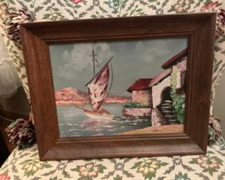 Vintage "Marvin's Inlet" Seascape Painting by Giovanni Camprio