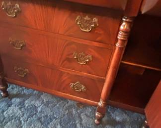 Antique Mahogany Duncan Phyfe Style Breakfront China Cabinet