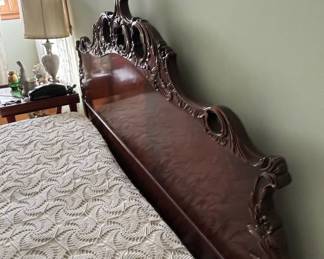 Antique Mahogany Carved full  Bed Frame