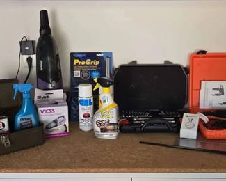 MO166Miscellaneous Garage Tool Lot And Accessories 