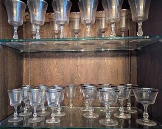 MO119Silver Rimmed Wine Glasses 