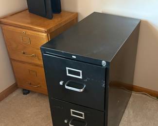 2 drawer Wood file cabinet 26.5" H x 16" W x 16" D - 2-drawer metal file cabinet 29.5" H x 15.5" W x 27"