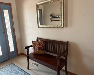 Wood Deacon’s Bench - 36” H x 42.5” W x 17.5” D