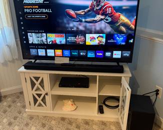 Vizio 55” Smart TV - Excellent condition; media cabinet