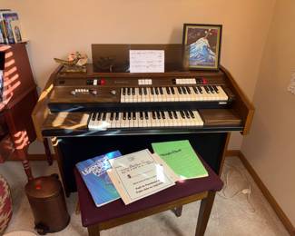 Baldwin Wonder Cord Organ with Bench and music