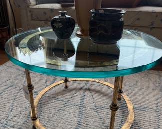 Regency Style Brass & Glass Coffee Table