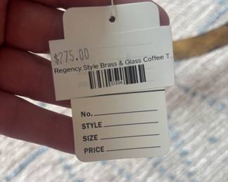 Regency Style Brass & Glass Coffee Table