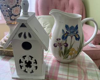 Ceramic Pitcher, Decorative Birdhouse 
