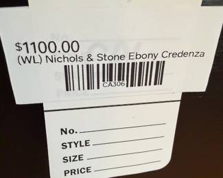 (WL) Nichols & Stone Ebony Credenza 