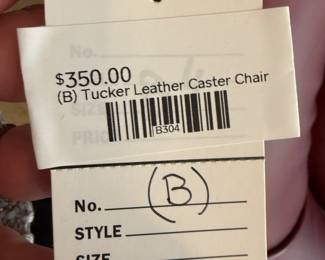 (B) Tucker Leather Caster Chair 