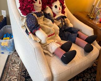 Sherrill Furniture Lounge Chair, Raggedy Anne Dolls