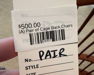 (A) Pair of Cage Back Chairs 