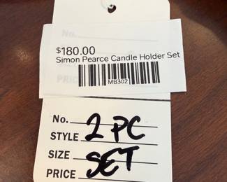 Simon Pearce Candle Holder Set