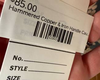 Hammered Copper & Iron Handle Cauldron