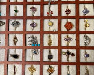 There is a nice selection of Sterling silver jewelry, including these rings.
