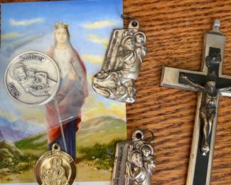 Religious pendants and crusifixes