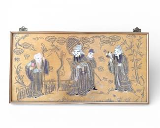 98 FramedStitchedTextilePanelFiguresScene