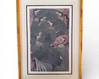 30 JanetTurnerGuineaFowlSignedNumberedPrintFramed