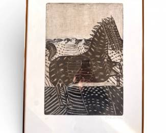 93 BrigitteCoudrainSignedHorsePrintFramed