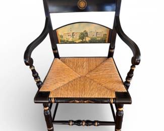 60 IndianaUniversityCommemorativeArmchairRushSeatLHitchcock