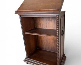 15 VintageWoodBibleorBookStandwSlantedTopShelf