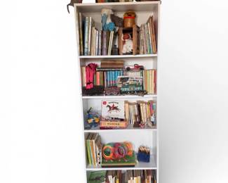 57 VintageChildrensBooksToysCollectionLoadedBookshelf
