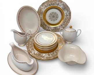 21 MixedGoldRimPorcelainTablewareSelbBavariaLenoxRoyalDoulton