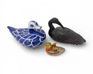 32 JapaneseBronzeBirdIncenseBurnerDecorativeBirdTrinkets