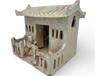 63 HanDynastyStyleCeramicHouseModelwFiguresReplica