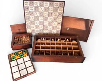 89 1970sHandmadeMushroomThemedChessCheckersTicTacToeSet