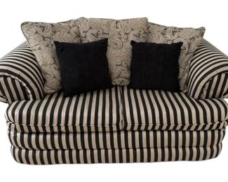 Black Tan Striped Loveseat By River Chest