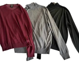 100 Silk Turtleneck VNeck Sweaters by Jos. A. Bank Womens Size M