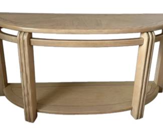 Blonde Wooden Half Moon Entry Table