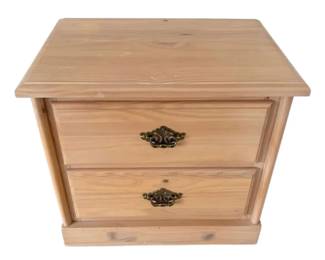 Unfinished Wooden 2Drawer Night Stand