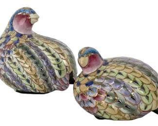 Vintage Toyo HandPainted Porcelain Quails