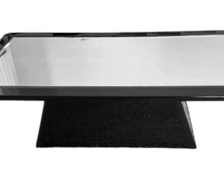 Black Lacquered Coffee Table With Mirrored Top