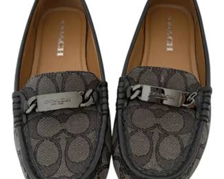 Coach Signature Monogrammed Loafers Womens Size 6 w COA