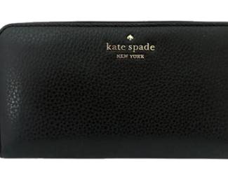 Kate Spade Black Leather Wallet w COA